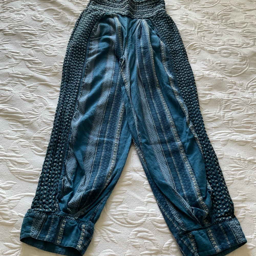 Free People Blue Textured pants XS